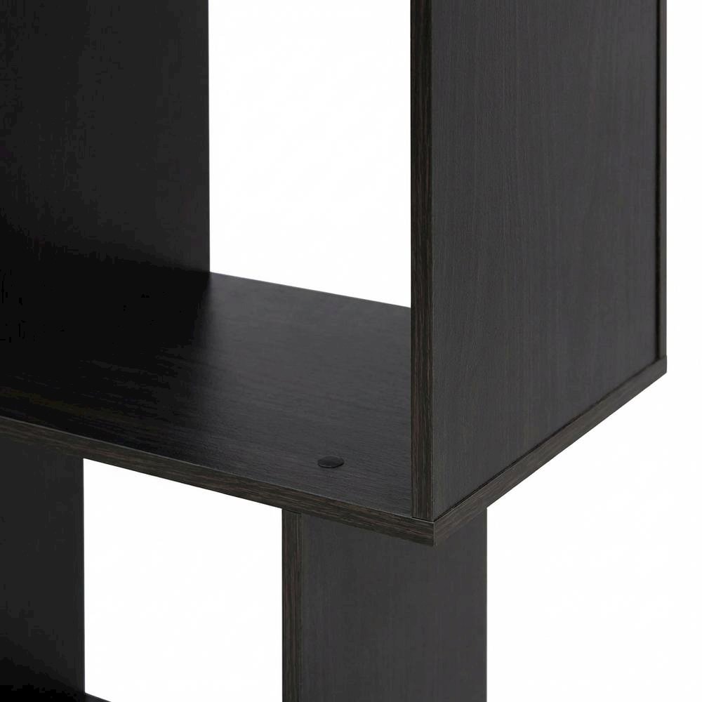 Espresso 3-Tier Open Book Shelf with Rustic Wooden Design