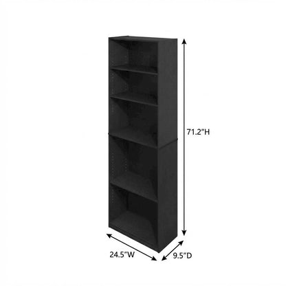 Bookcase with Wooden Finish and Open Shelving for Home Storage