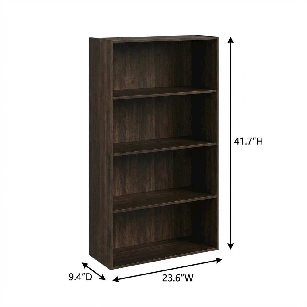 Wooden bookcase with sturdy structure and elegant finish