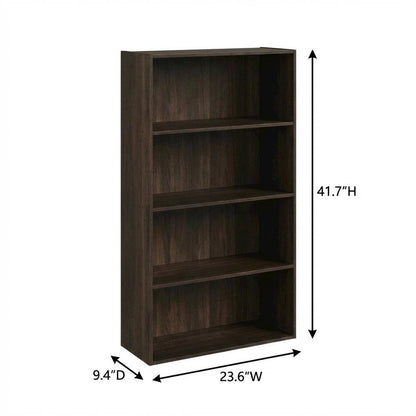 Wooden bookcase with sturdy structure and elegant finish