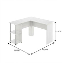 L-Shape Desk, Stainless Steel Tubes And White Oak Finish For Modern Workspaces