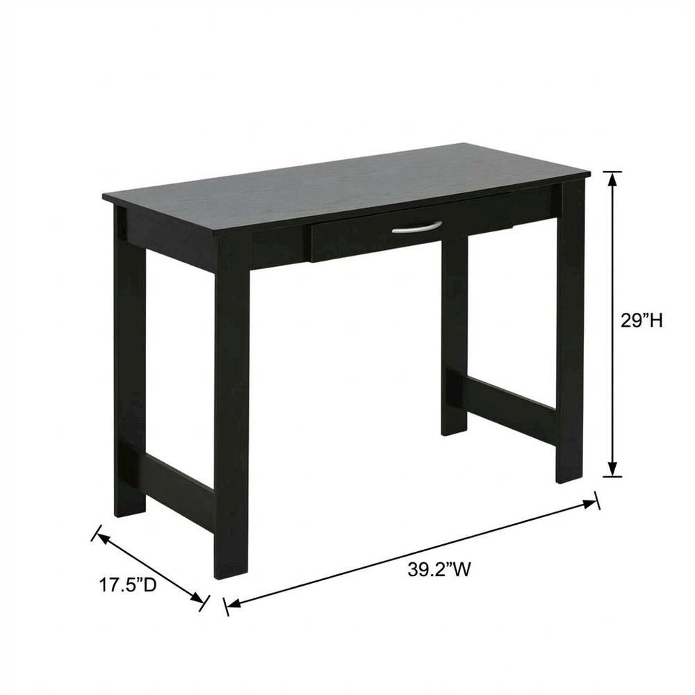 Black JAYA Writing Desk with Drawer for Home Office and Study