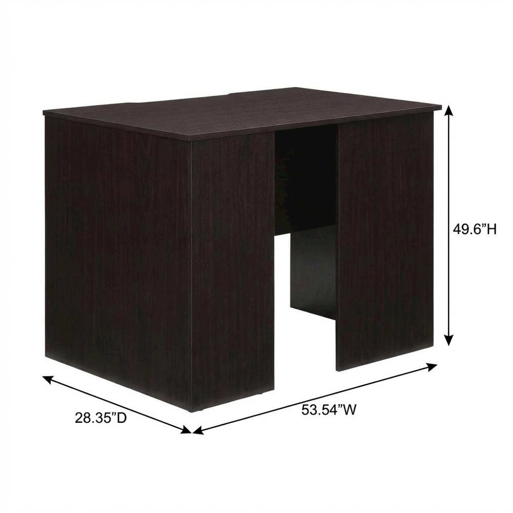 L-Shaped Desk, Bookshelves in Espresso Finish, Space-Saving Computer Workstation