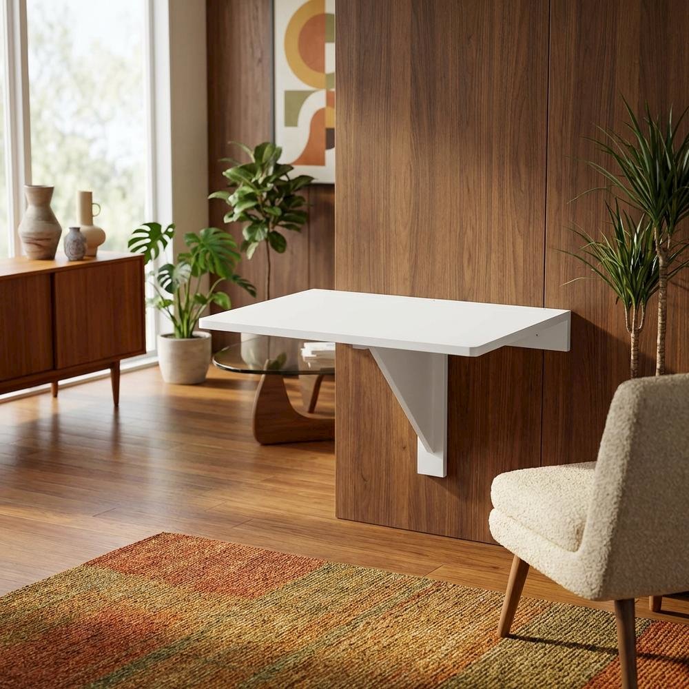 White, Wall Mounting Folding Table, Folding Design, Wall Mounted