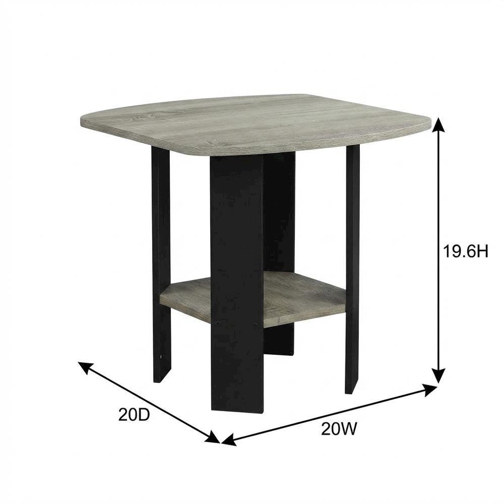 Set of Two Nightstands in Natural Finish with Modern Design