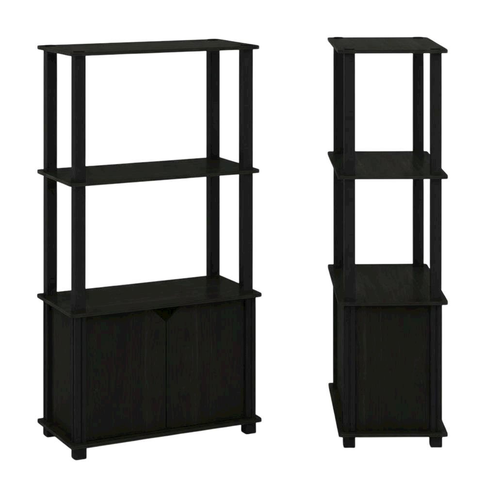 3-Tier End Table Set in Americano and Chrome Finish with Modern Design