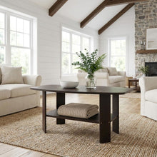 Dark Brown Coffee Table with Simple Design and Sturdy Wood Construction