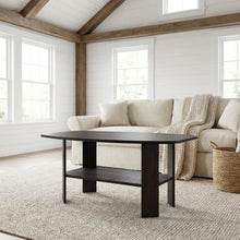 Dark Walnut Coffee Table with Simple Design and Sturdy Construction