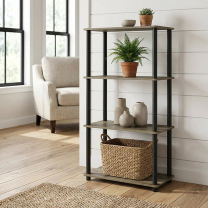 Wooden Bookcase with Shelves and Modern Design, Sturdy Storage Solution