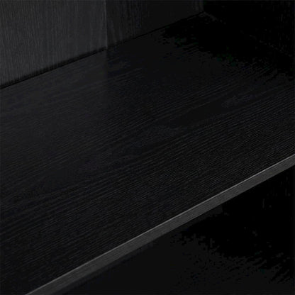 Black 5-Shelf Bookcase with Sturdy Storage and Open Shelving Design