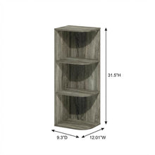 3-Tier Corner Open Shelf Bookcase in French Oak Wood for Stylish Storage