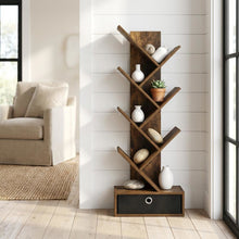 Wooden bookcase with spacious shelves and sturdy construction