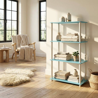 Wooden Bookcase with Open Shelving for Home Office Storage