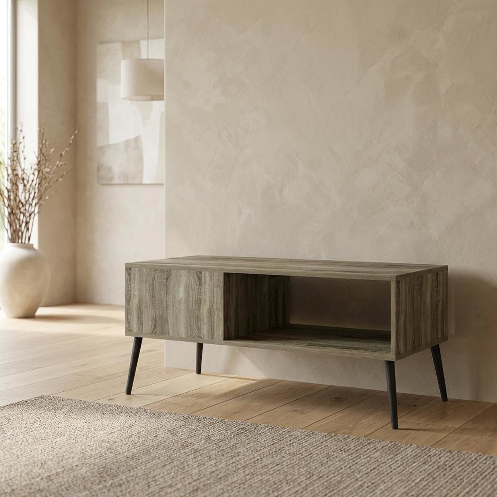 Light Wood Mid Century TV Stand for TVs Up to 40 with Wood Legs