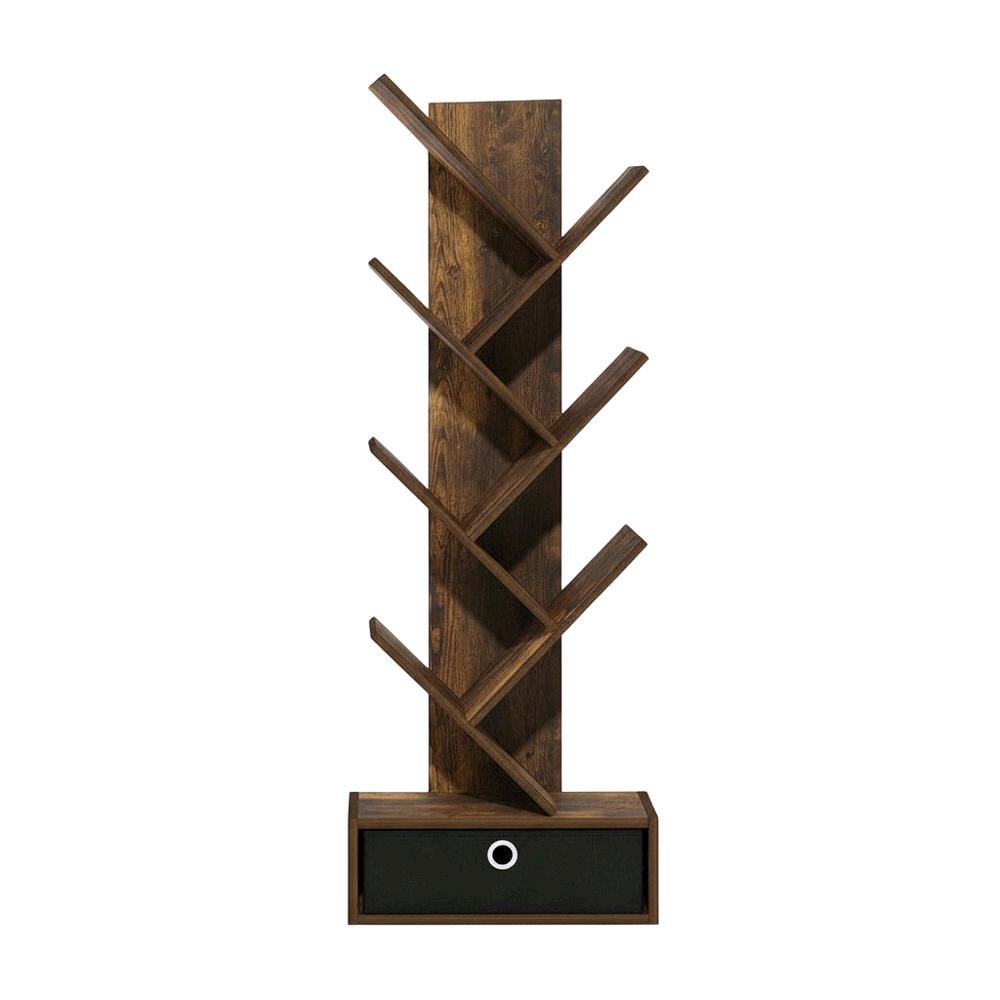 Wooden bookcase with spacious shelves and sturdy construction
