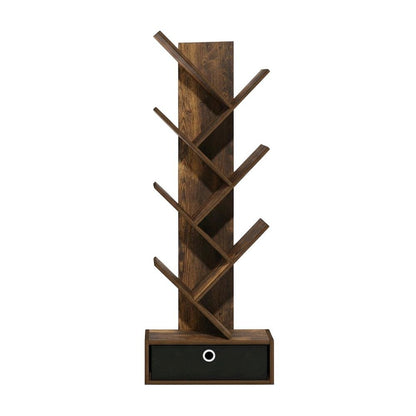 Wooden bookcase with spacious shelves and sturdy construction