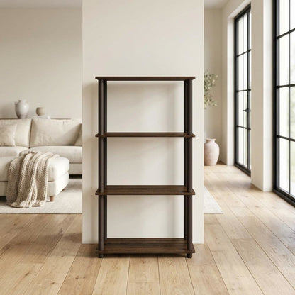 Wooden bookcase with versatile storage for home or office use