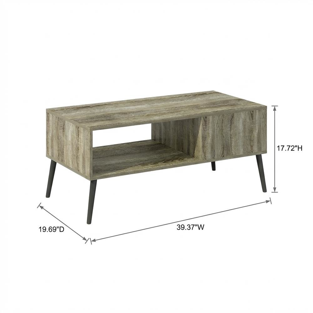 Light Wood Mid Century TV Stand for TVs Up to 40 with Wood Legs