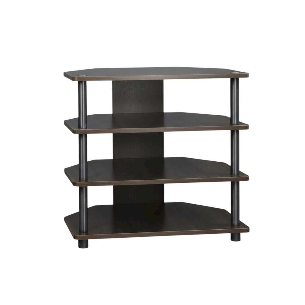 Espresso 4-Tier TV Stand, Easy Assembly, Composite Wood Construction