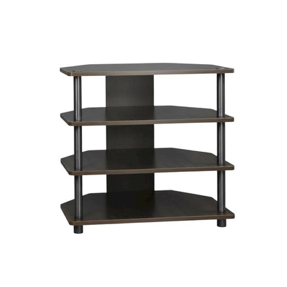 Espresso 4-Tier TV Stand, Easy Assembly, Composite Wood Construction