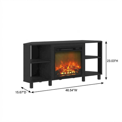 Wood TV stand with metal legs for 55-inch TVs, modern design, Americano