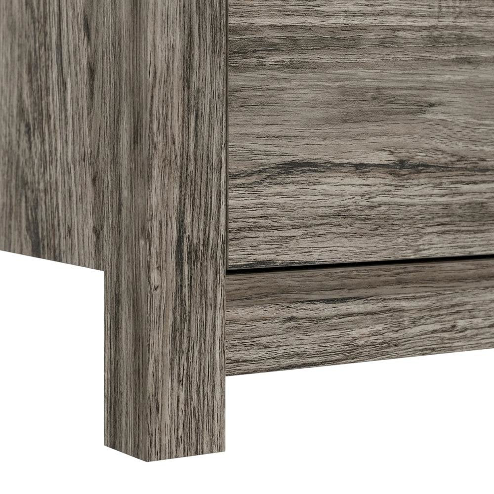 Wooden TV stand with rustic oak finish for up to 65-inch screens, ample storage