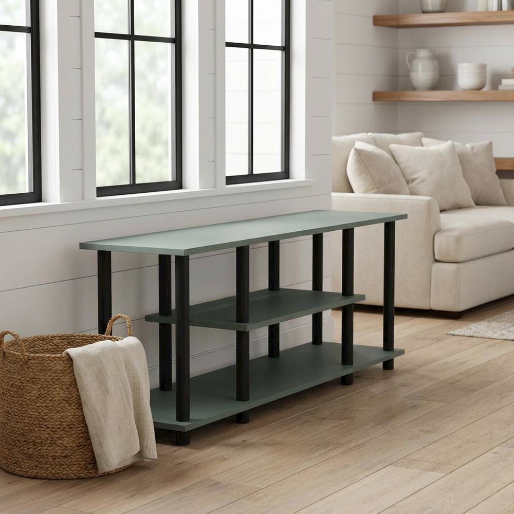 Sage Green 3-Tier Entertainment Center, TVs up to 50 Inches, Engineered Wood