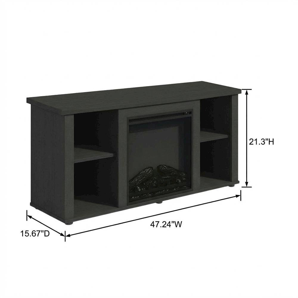 Brown Electric Fireplace TV Stand with Storage for 55 Inch Screens