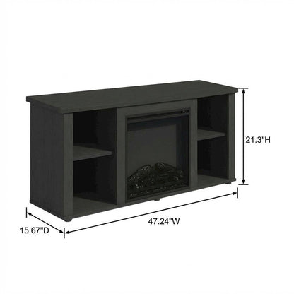 Brown Electric Fireplace TV Stand with Storage for 55 Inch Screens
