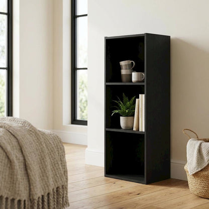 Blackwood 3-Tier Open Shelf Bookcase with Sturdy Wood Construction