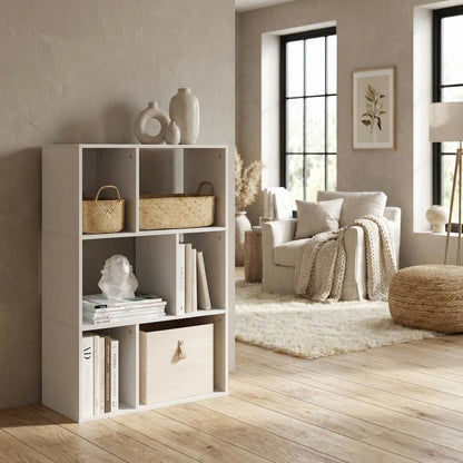 Wooden Bookcase with Open Shelves for Home Storage