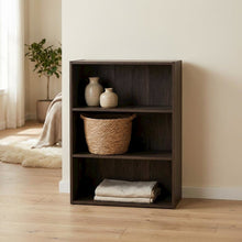 Wood bookcase with sleek design for versatile storage