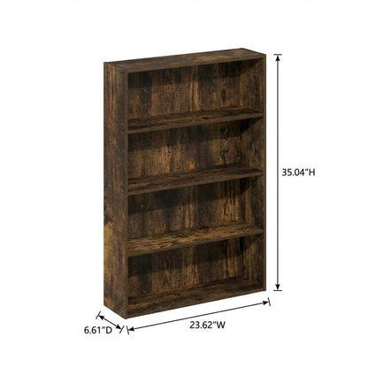 Wooden Bookcase with Sturdy Construction and Space-Saving Design