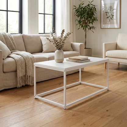 White Coffee Table With Sleek Modern Design For Living Room