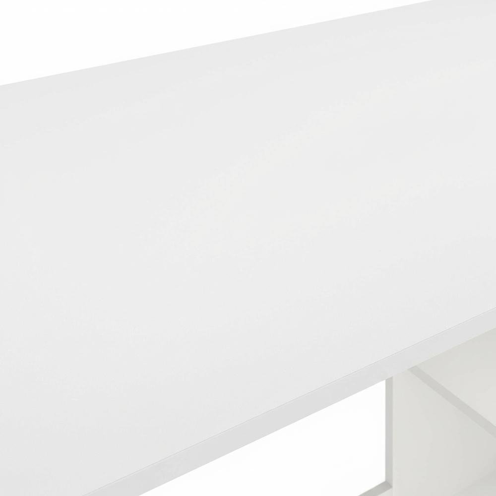 White Modern Living Computer Desk with Sturdy Construction and Spacious Surface