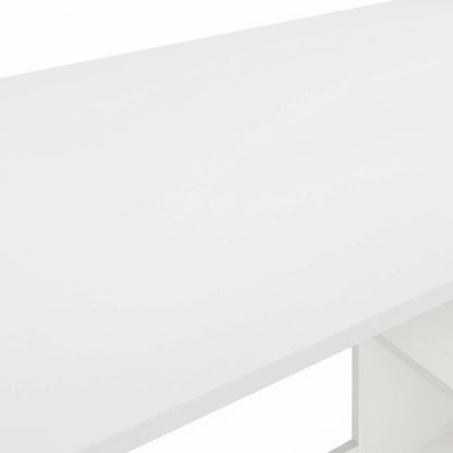 White Modern Living Computer Desk with Sturdy Construction and Spacious Surface