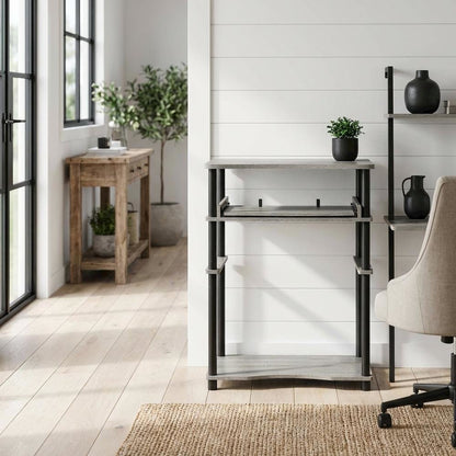 Computer Desk with French Oak Grey/Black Finish for Home Office