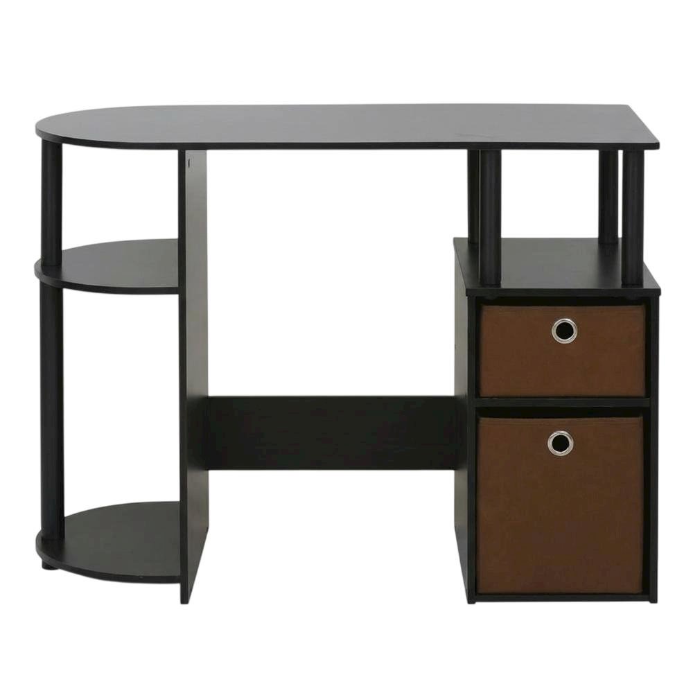 Espresso Study Desk with Bin Drawers and Modern Design for Home Office
