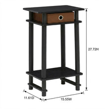 Espresso/Brown Tall End Tables with Storage Bins - Set of 2