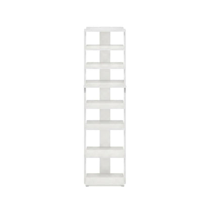 White 8-Tier Vertical Shoe Tower, Free Standing Space Saving Closet Organizer