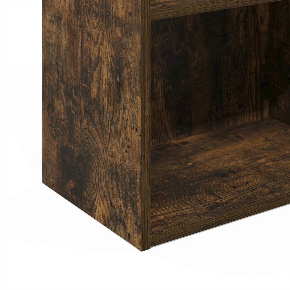 Wooden bookcase in natural finish with sturdy construction for home, office use