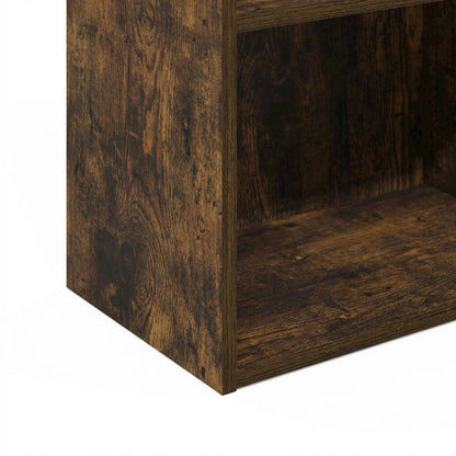 Wooden bookcase in natural finish with sturdy construction for home, office use