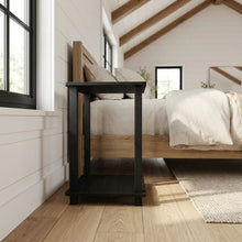 Black Wood Nightstand with Compact Design and Modern Look