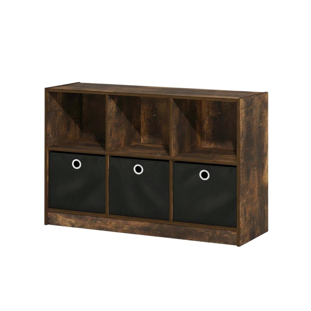 Wooden Bookcase with Open Shelving for Home or Office Storage