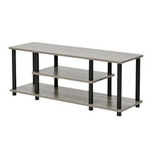 French Oak Grey TV Stand with 3 Tiers and No Tools Assembly