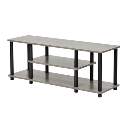 French Oak Grey TV Stand with 3 Tiers and No Tools Assembly