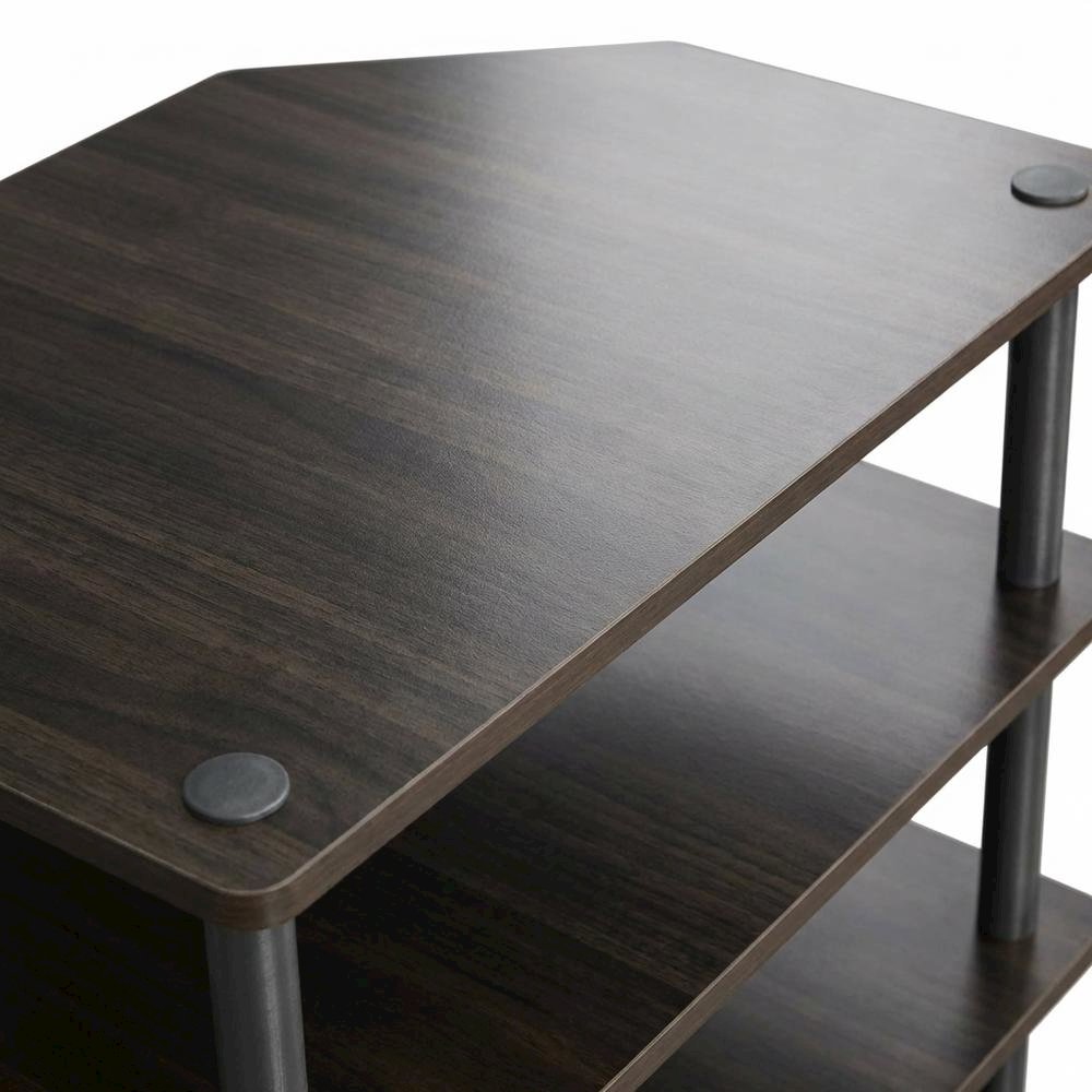 Espresso 4-Tier TV Stand, Easy Assembly, Composite Wood Construction