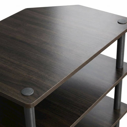 Espresso 4-Tier TV Stand, Easy Assembly, Composite Wood Construction