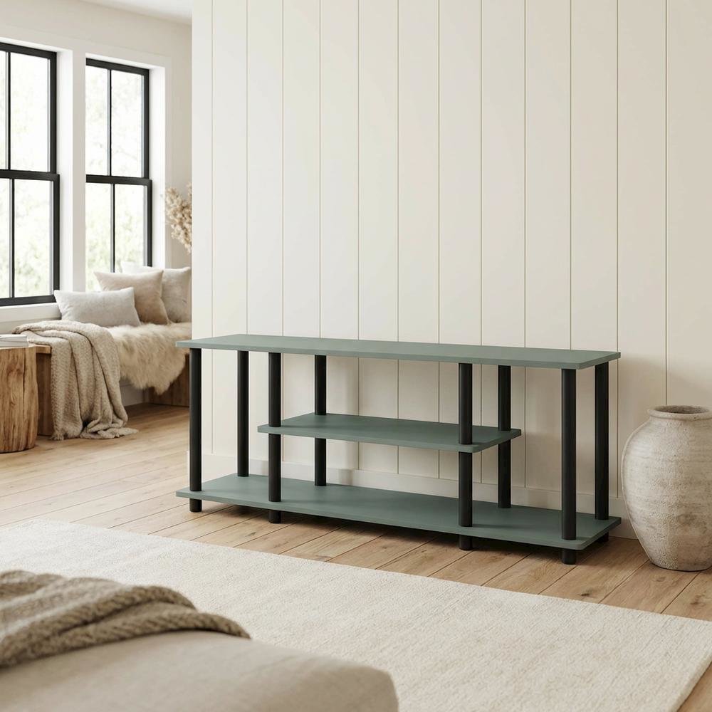 Sage Green 3-Tier Entertainment Center, TVs up to 50 Inches, Engineered Wood