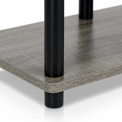 French Oak Grey TV Stand with 3 Tiers and No Tools Assembly
